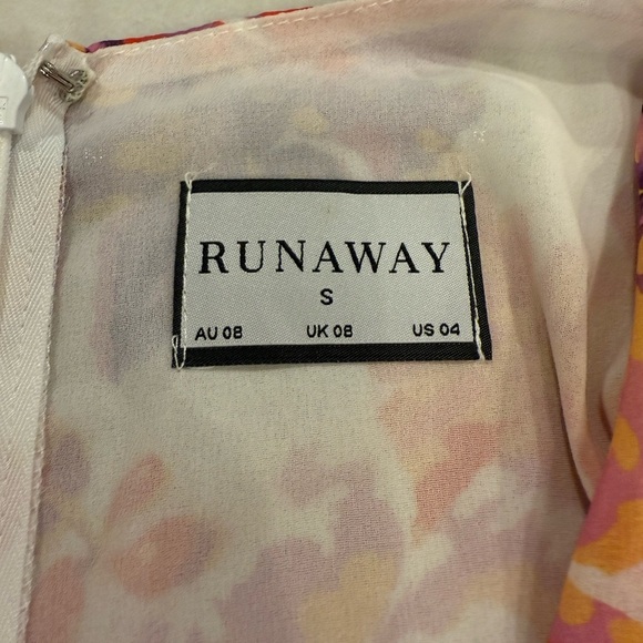 Runaway The Label Acadia Dress Size Small Floral Ruches Mini Dress Sheer Sleeves - Picture 4 of 15